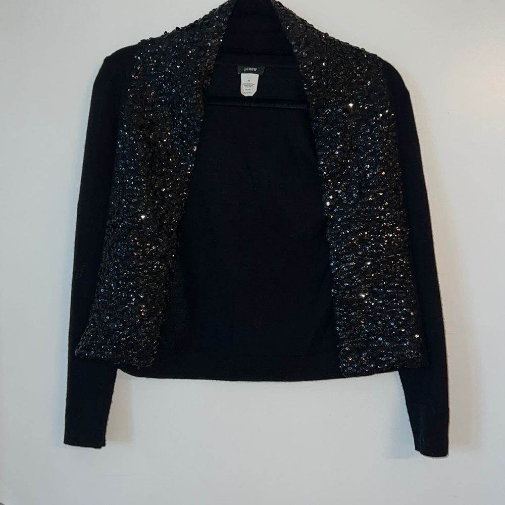 J.crew sequin black cardigan